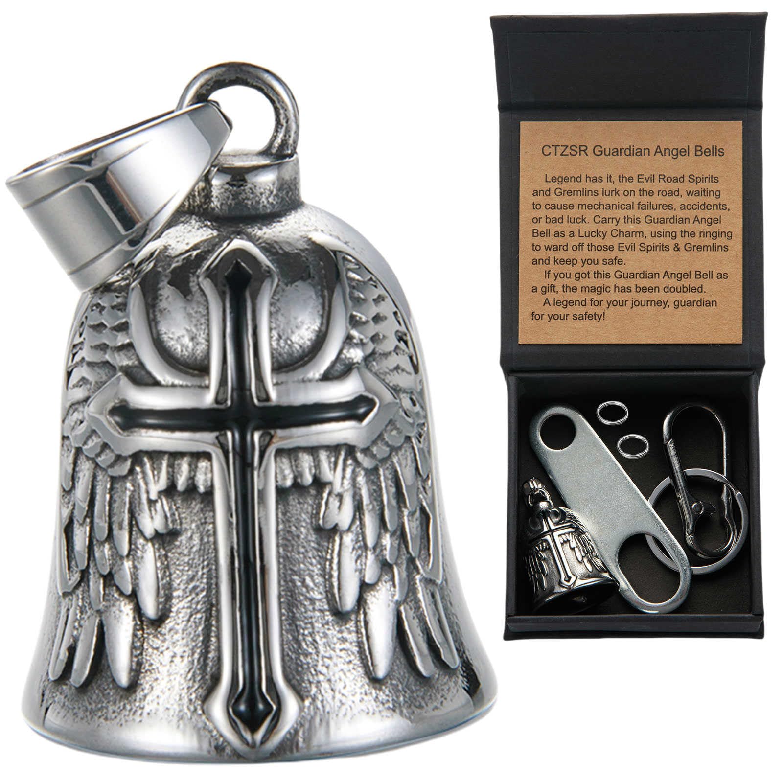 Motorcycle Bell Guardian Angel Gremlin Lucky Charm Gift For Riders