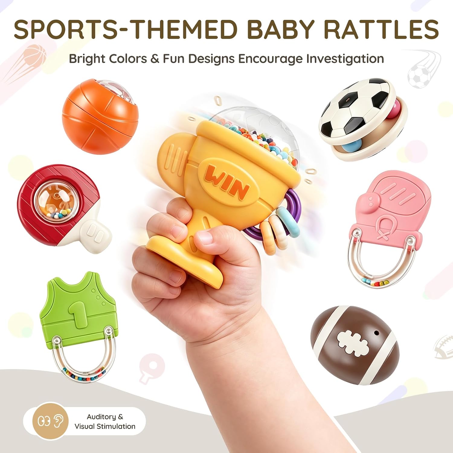 Joyreal Baby Toys 0-6 Months, 10PCS Baby Rattles Teething Toys 3-6 Months image 2