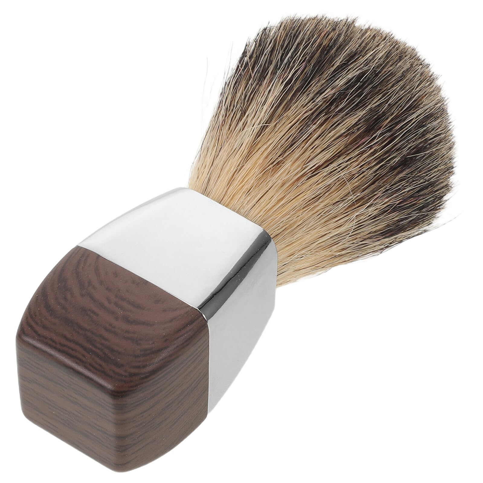 DECHOUS Pennello da Barba in Legno con Setole di Tasso Morbide Pennello per Crema da Barba con potere Schiumogeno Accessorio per Cura del Viso Uomo Adatto a Pelli Sensibili e Uso
