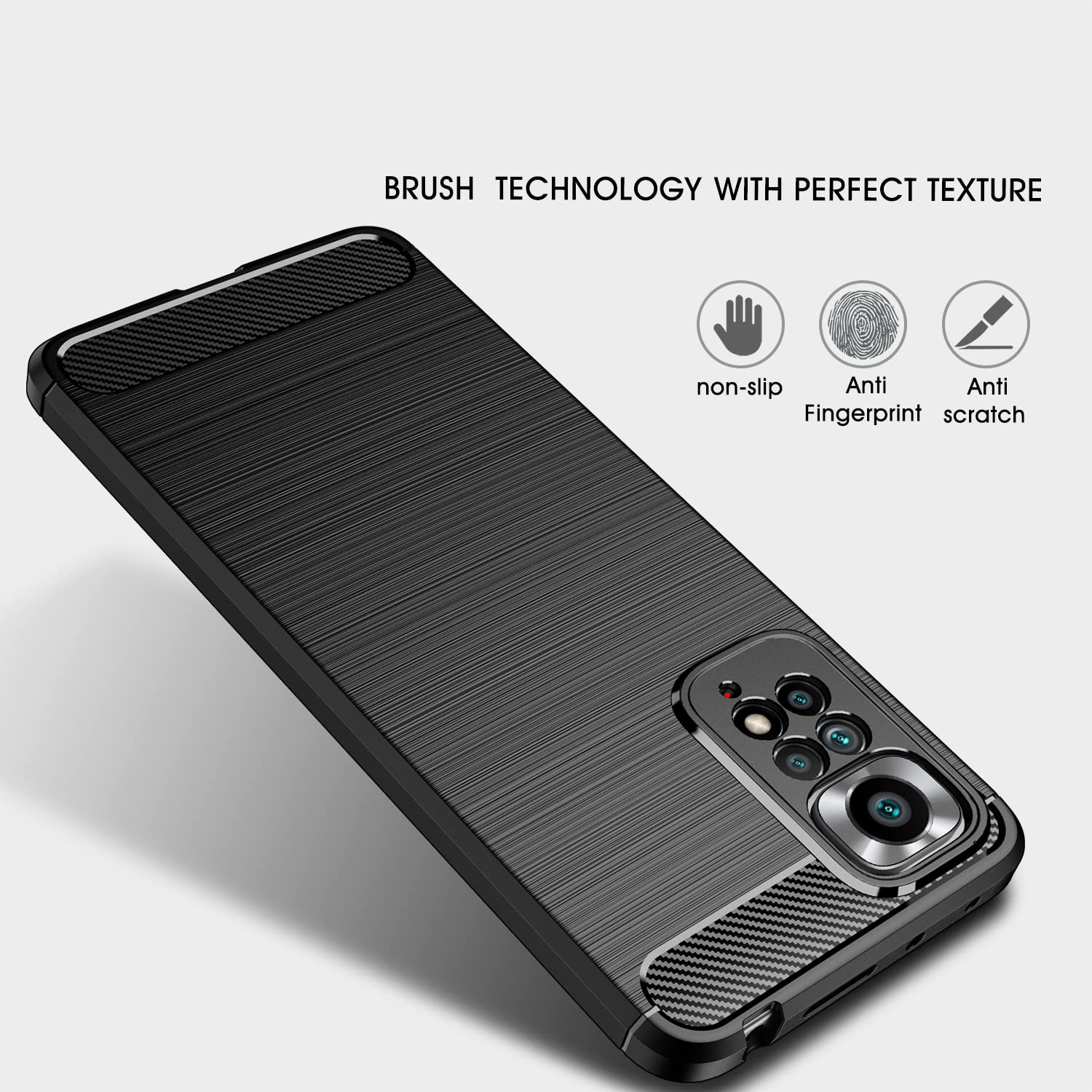 FTRONGRT Cover Per Xiaomi Redmi Note 11 4G / Note 11S – Custodia In Silicone TPU Morbida, Anti Shock, Colore Blu Scuro - 2