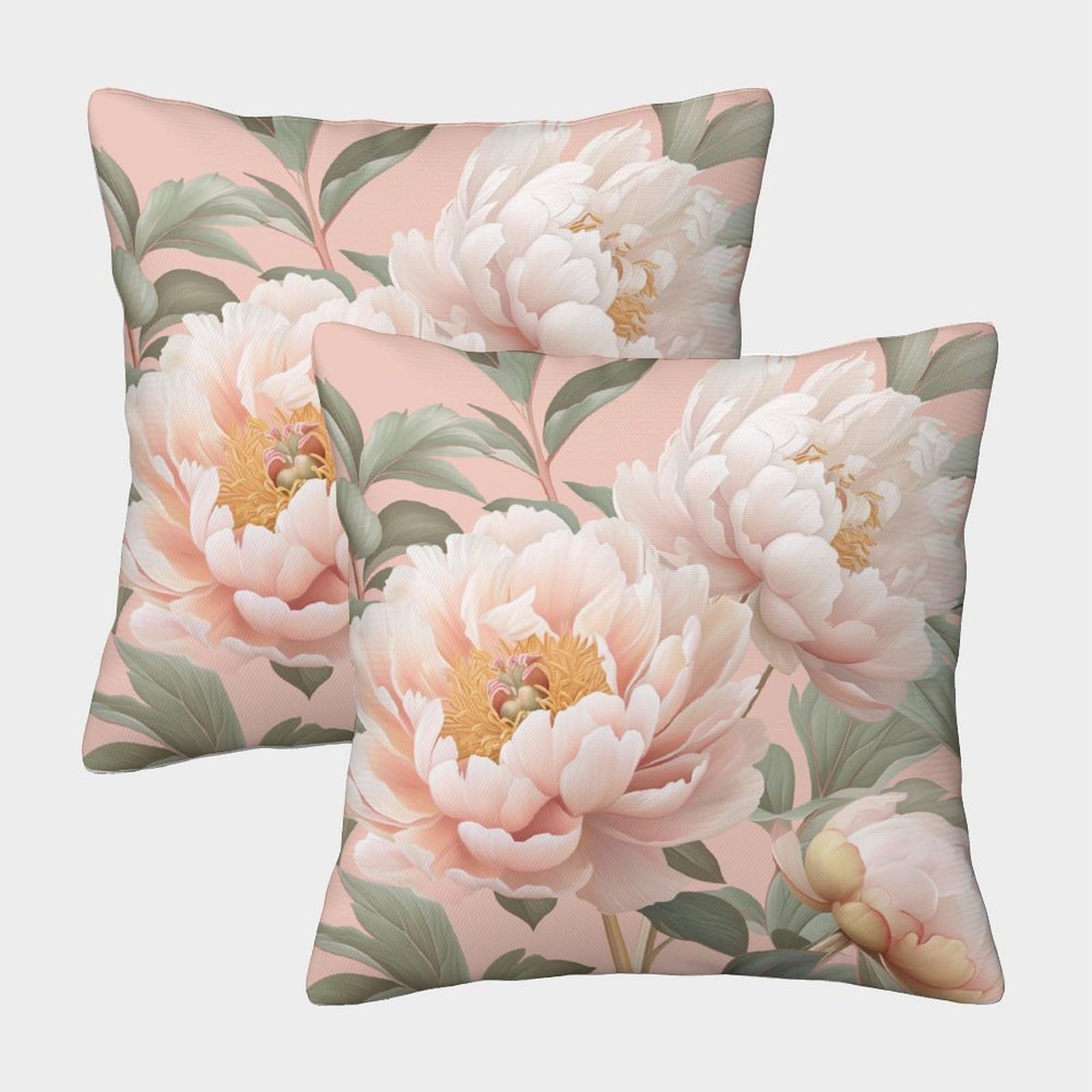 UENDOKRNN Flower Throw Pillow Cover Set of 2 Soft with Invisible Zipper Pink Flowers Decorative Throw Pillow Cover Soft Pillowcases for Sofa And Couch 50x50cm