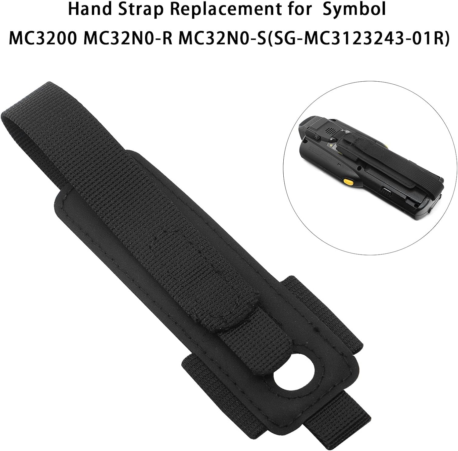 5pcs Handstrap Replacement for Zebra Symbol MC3200 MC32N0-R MC32N0-S Handheld Barcode Scanner Mobile Computers (SG-MC3123243-01R), Adjustable Breathable Hand Strap Black