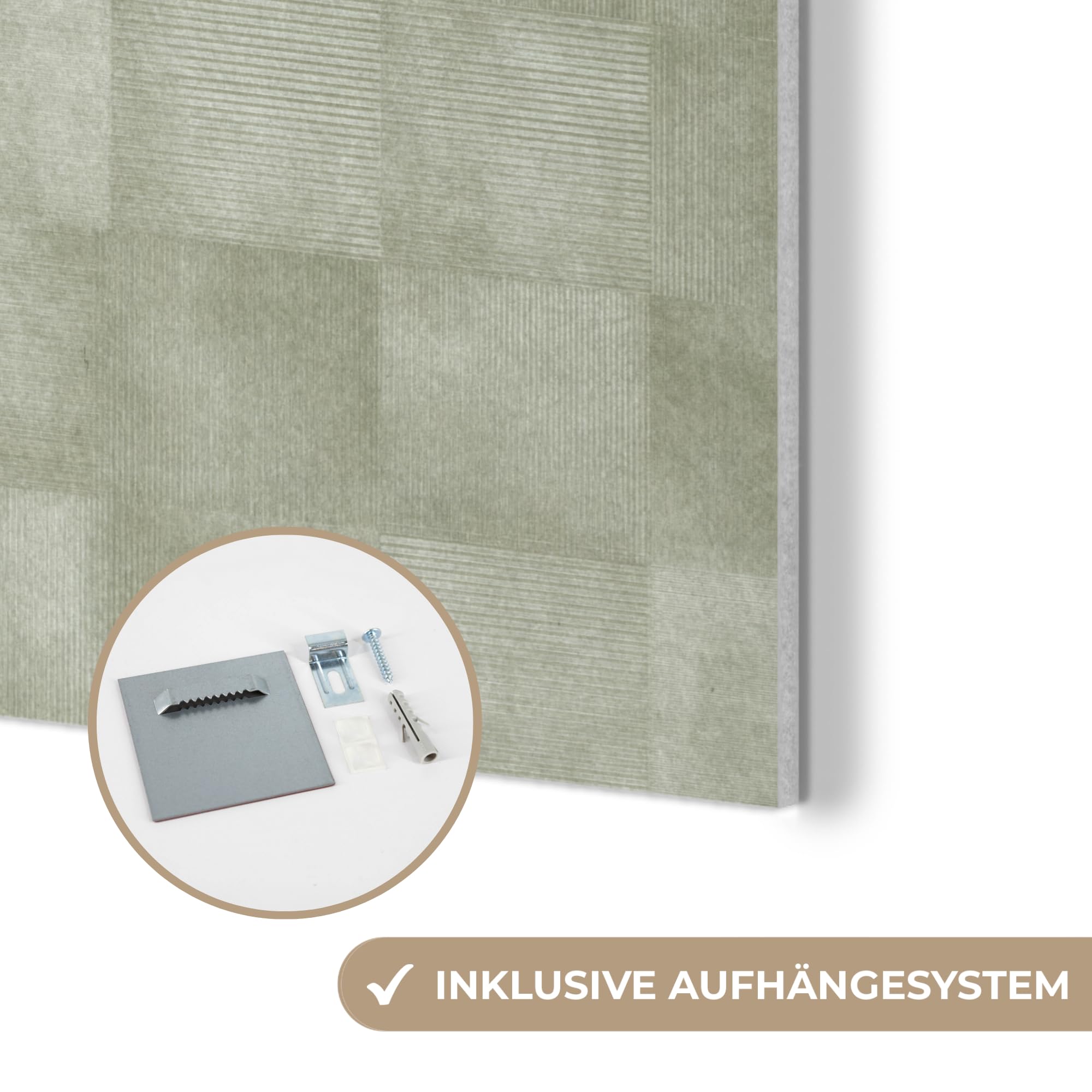 MuchoWow© Wandbilder Akustikpaneele Filz Deko Wohnung Bild Wohnzimmer | 90x60 cm - Wandpaneele Schallabsorber Wand Bilder Wandpaneel Wall Decor Wohnungen - Rustikal - Grün