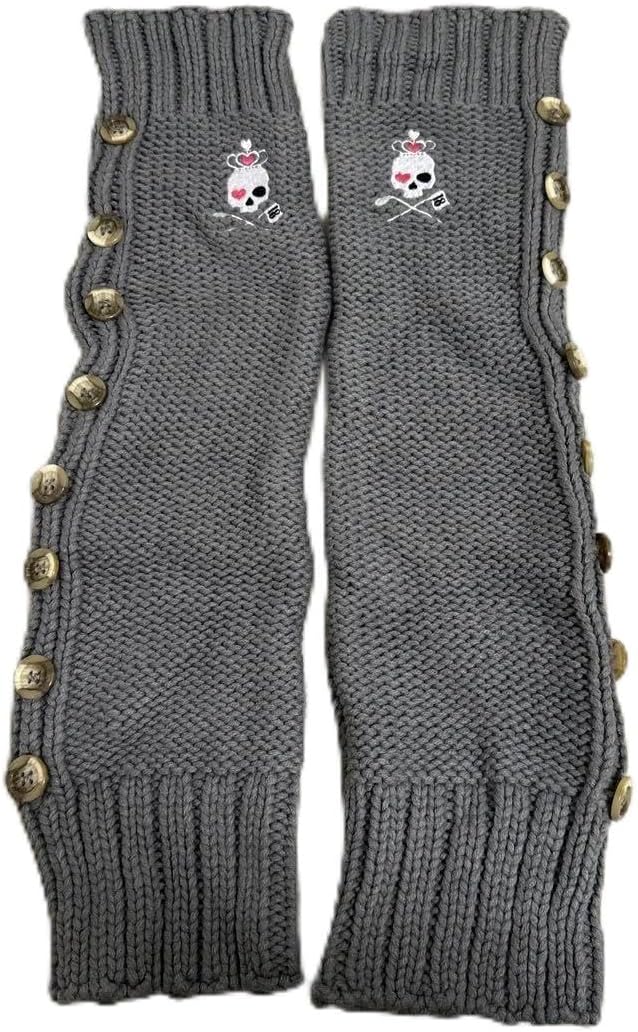 ゴルフ バーディーハント グレー スカル刺繍 レッグウォーマー