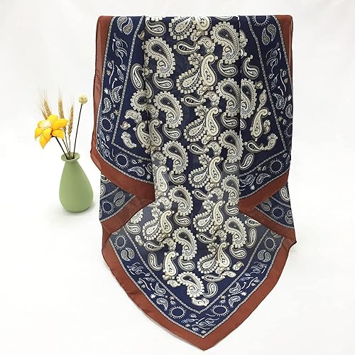 Miniatura 252 de FONYVE - Pañuelo de satén sedoso de tamaño mediano para mujer, cuadrado, 27.5 x 27.5 pulgadas