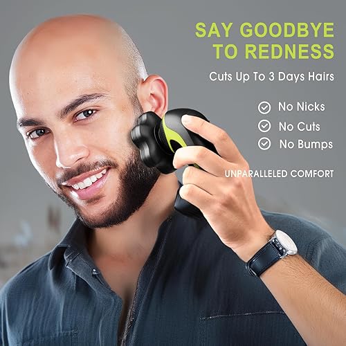 Miniatura 6 de Telfun - Afeitadoras magnéticas 7D para hombres calvos, impermeable, hipoalergénica, eléctrica para cabeza y cuerpo, afeitado húmedo y seco, carga