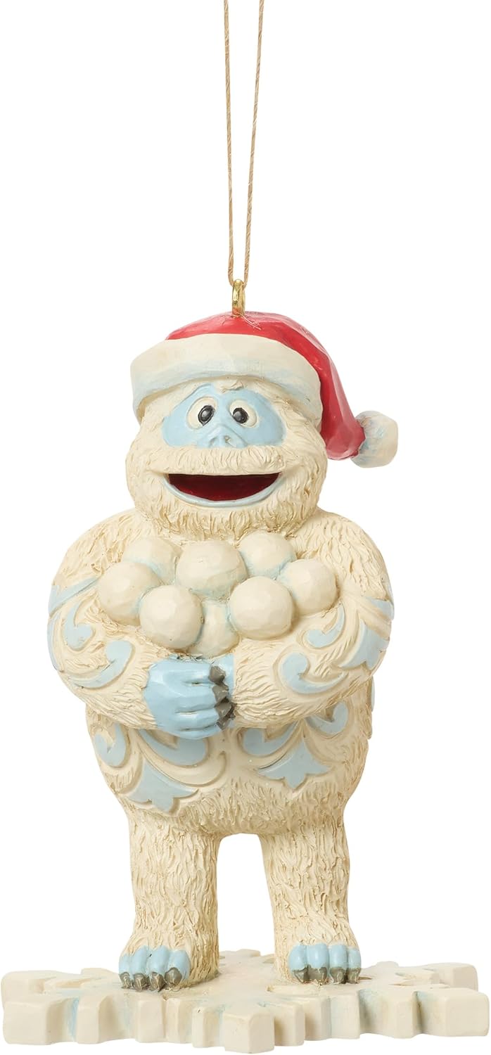Enesco Rudolph Traditions by Jim Shore Bumble Standing on a Snowflake Hanging Ornament, 3.75 Inch, Multicolor