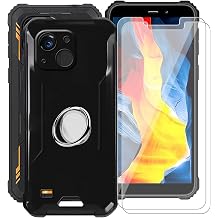 Black Case for Oukitel G2 6.0" with 2 X Screen Protector + 360 Magnetic Ring Holder, Slim Shockproof Protective Cover Soft Silicone Phone Case for Oukitel G2