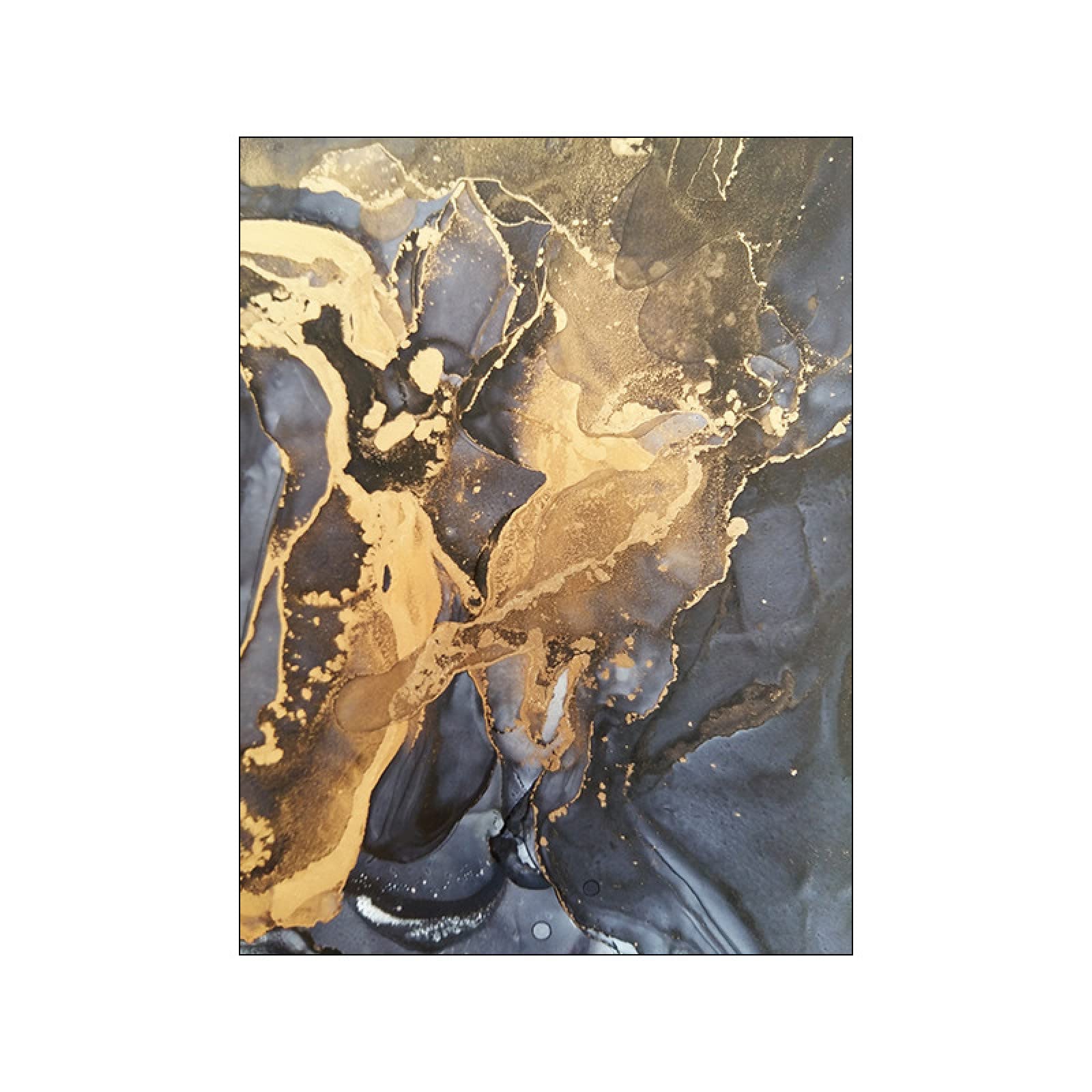 Toile Murale Marbre Blanc Et Doré - Impression Sur Toile 70 X 140 Cm - Décoration Salon, Bureau, Chambre - 14
