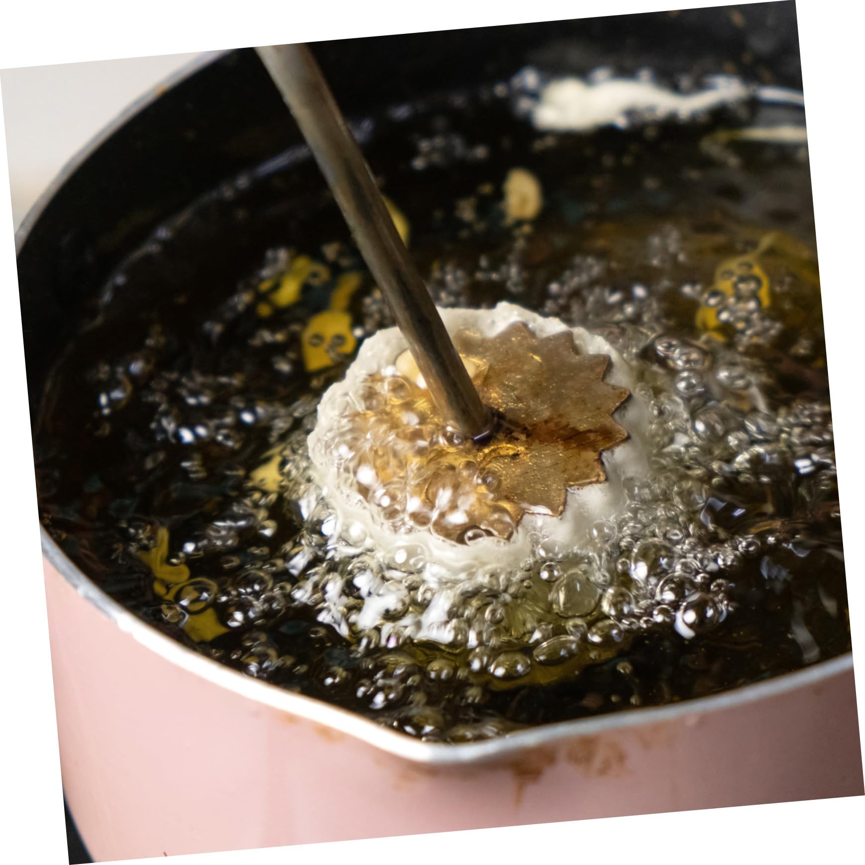 VICASKY 2 Stück Kleine Goldene Pancake Form aus Lebensmittelechtem Material Fein Polierte Oberfläche Vielseitige DIY Backform für Eierkuchen Kekse und Südostasiatische Nyonya Snacks für