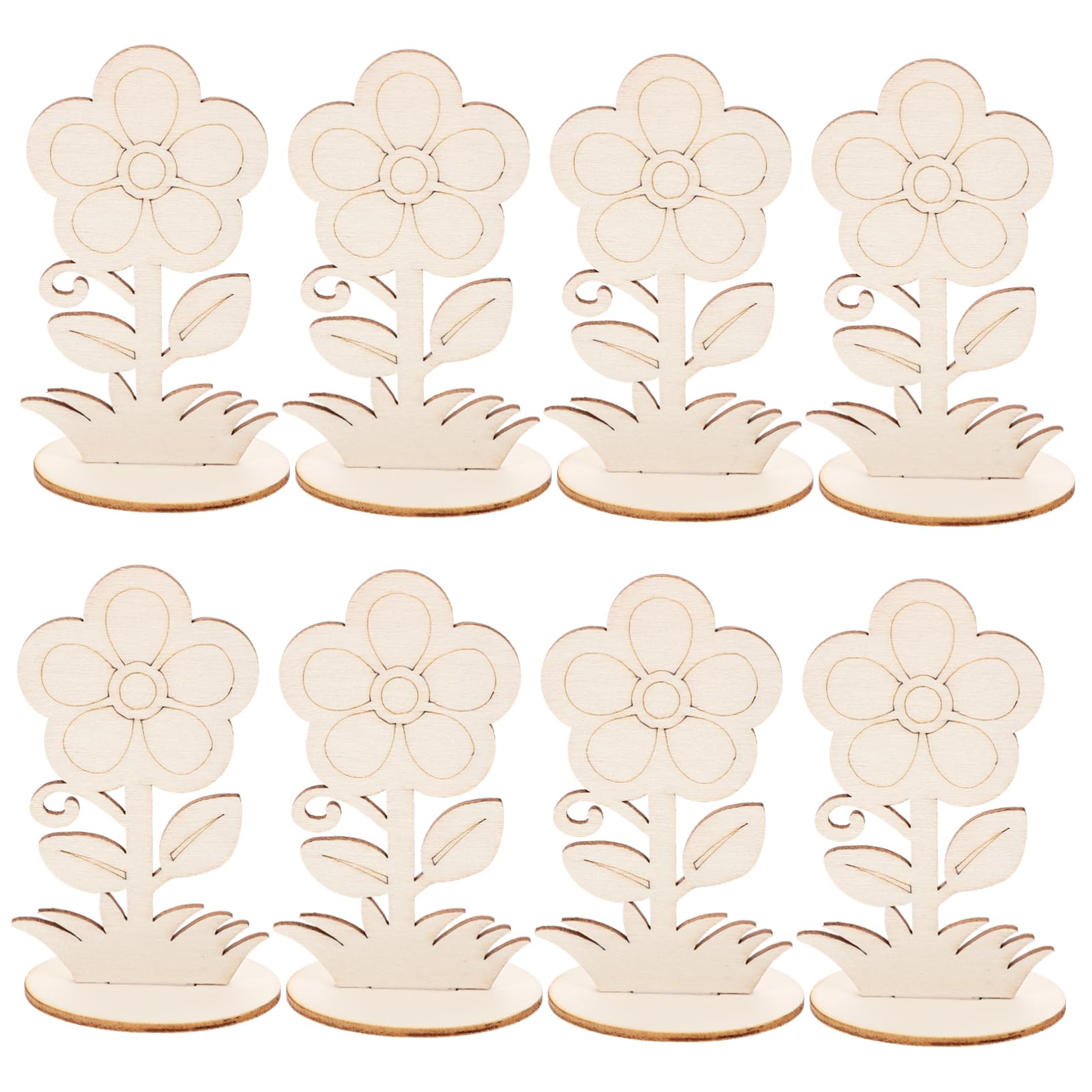 DOITOOL 5 Series Adornos De Madera Decoración Falso Recortes Sin Terminar Manualidades Para Recortes De Flores Para Manualidades Artesanías De Madera En 12 Piezas X 5