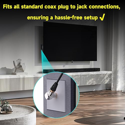 Miniatura 6 de Bingfu Varón de ángulo recto PAL a conector coaxial hembra PAL RF enchufe para cables de antena de TV, cables coaxiales de satélite