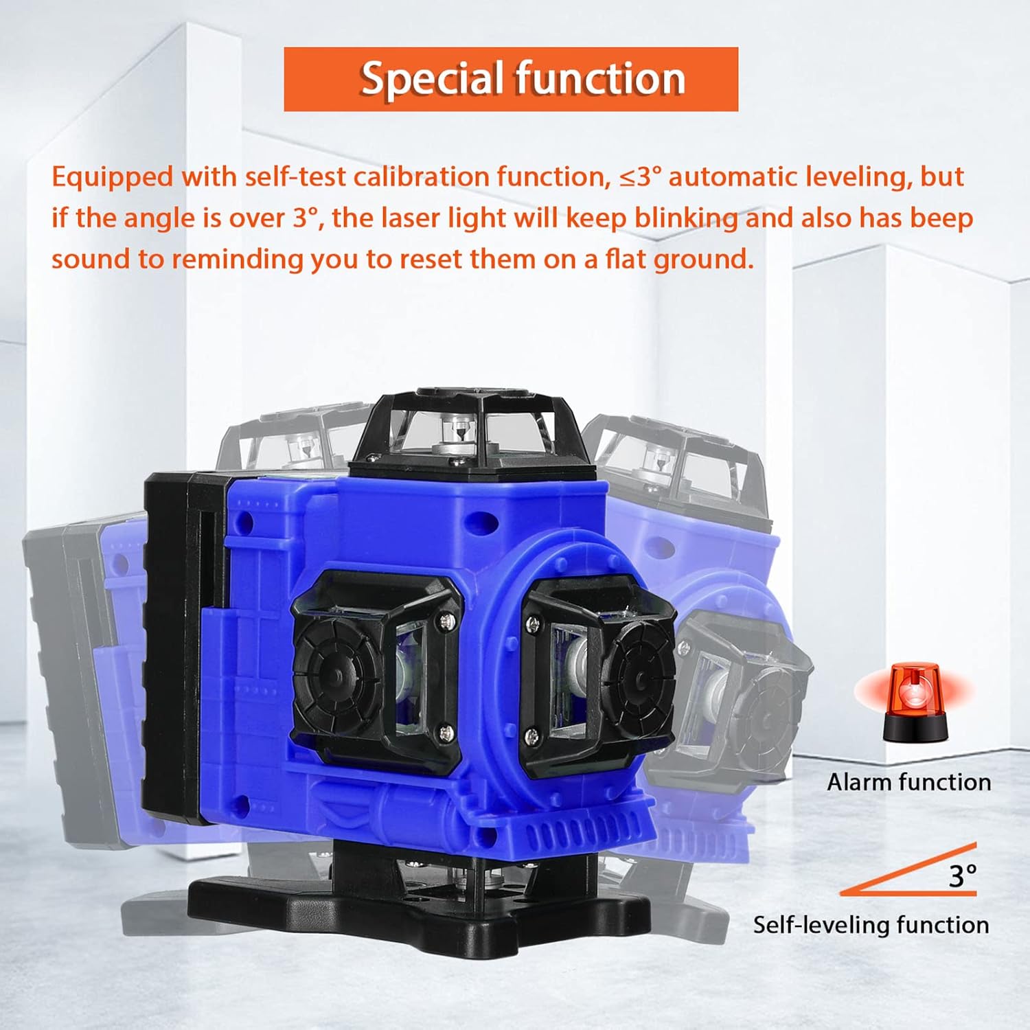 Multifunctional 16 Lines Level 3° Self-Leveling Function Leveling Omnidirectional Ground Wall Sticker Home Improvement s Set