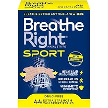 Breathe Right Sport Nasal Strips, Sweat-Resistant w/ActiveVent, Tan 44 ct