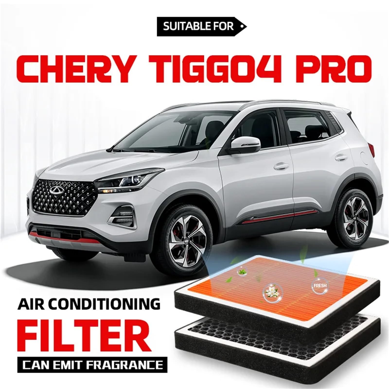 Filtro de habitáculo de carbón Activado para Chery Tiggo4 Pro. Filtro de Aire de habitáculo con carbón Activado y Fragancia para purificar el Aire del Coche.