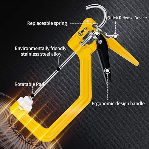 Miniatura 5 de XINQIAO Abrazaderas de madera para carpintería, abrazaderas de trabajo de madera de acero resistente, juego de abrazaderas de barra de agarre rápido