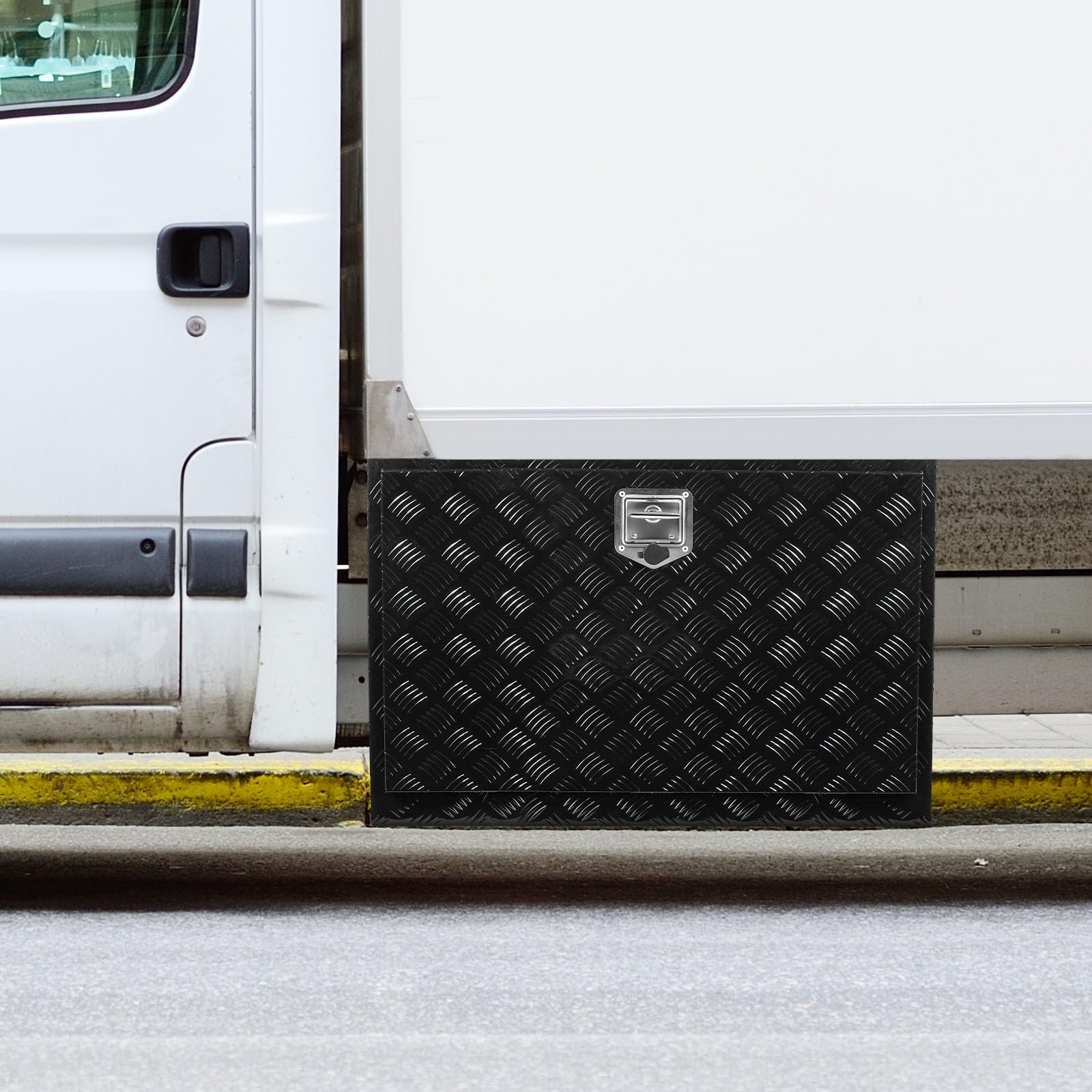 VEVOR Skrzynka narzędziowa do ciężarówek podwozia, skrzynka narzędziowa 1219 x 610 x 610 mm, pudełko do przechowywania pick-upów, materiał aluminiowy, walizka narzędziowa do załadunku 50 kg