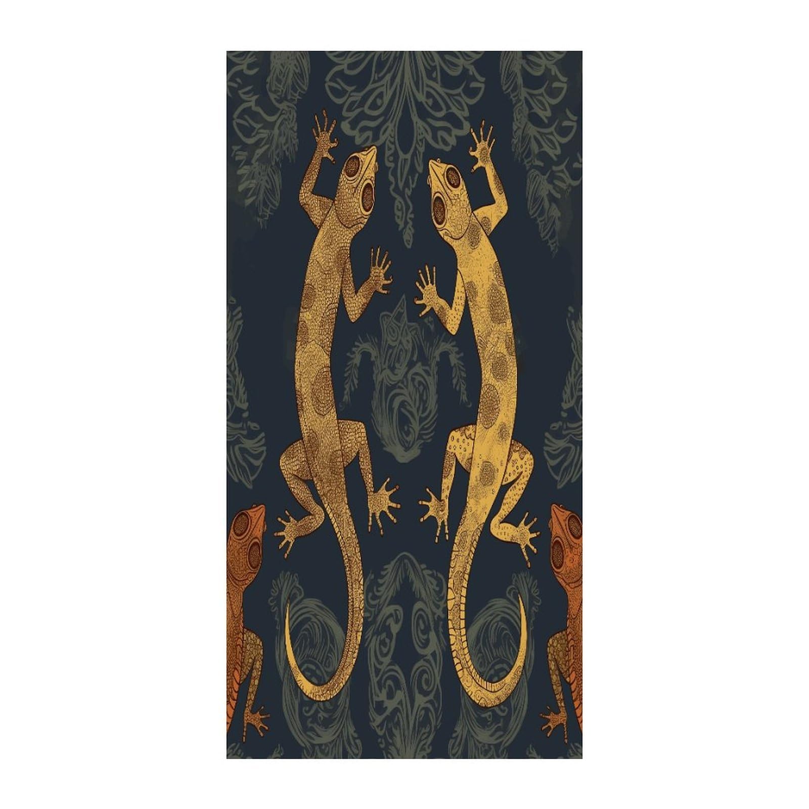 Fekiloot Style Gecko Lizards Door Curtain Room Divider Curtains