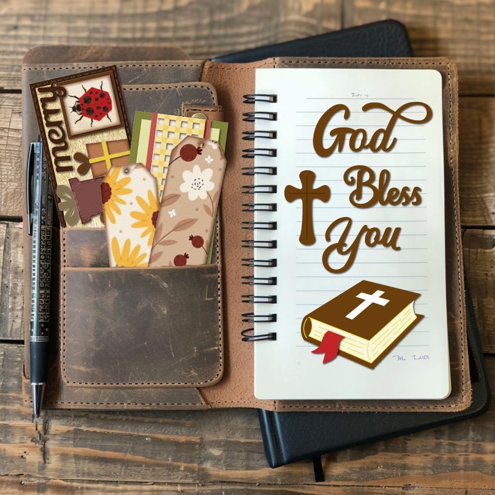 MAYJOYDIY Bible Faith Metal Cutting Dies God Bless You Die Cuts Cross Chalice Dies Cut Stencils Decorative Embossing Paper Dies for Card Making DIY Scrapbook Album Gift Decoration
