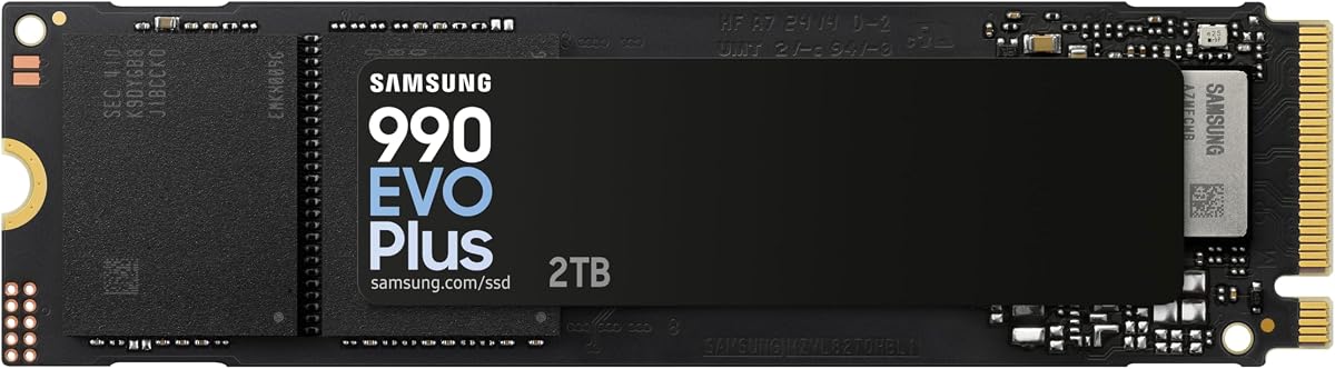 MZ-V9S2T0BW 990 EVO Plus SSD Internal 2TB PCIe Gen 4.0 x4 / 5.0 x2 NVMe 2.0 Memory Designed for Professional and Casual Gamers PC Compatible
