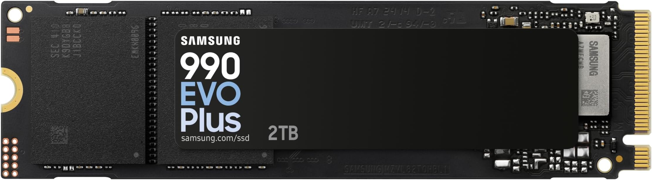 Samsung 990 EVO Plus NVMe M.2 SSD 2TB, PCIe 4.0 x4 / PCIe 5.0 x2, NVMe 2.0 (2280), 7250MB/s Read, 6300MB/s Write, Internal SSD for Gaming and Graphics Editing, MZ-V9S2T0BW