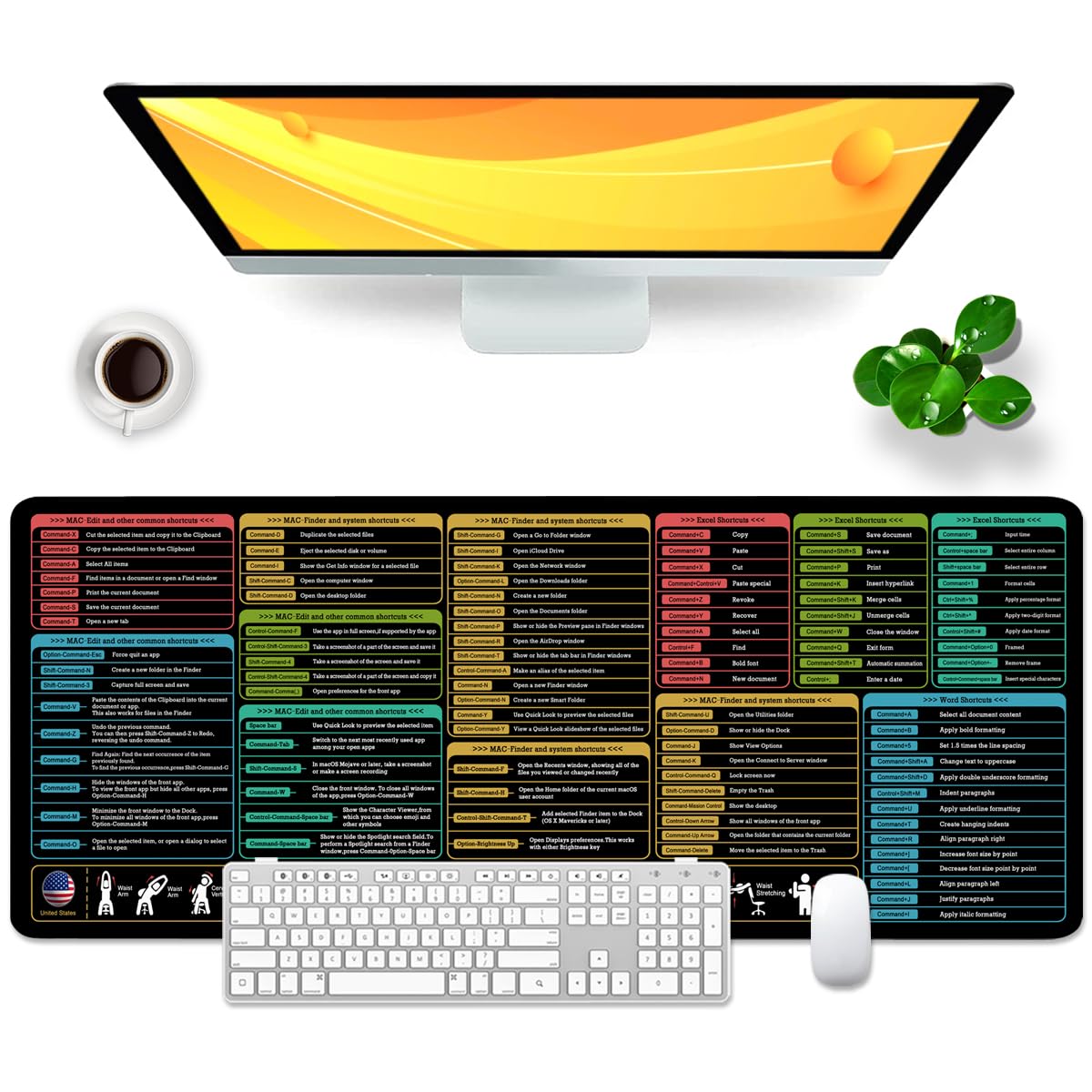 Large Mouse Mat R Shortcut Key Snapklik.com : Mac Shortcut Key Mouse Pad Black Large Desk Pad Excel ...