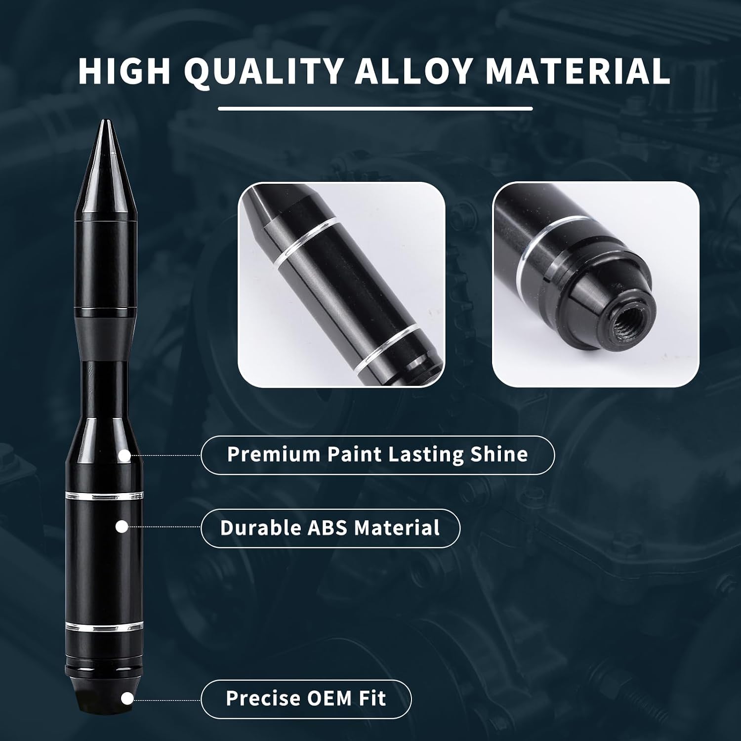 Car Antenna, Short Stubby Bullet Style Mast Replacement image 3