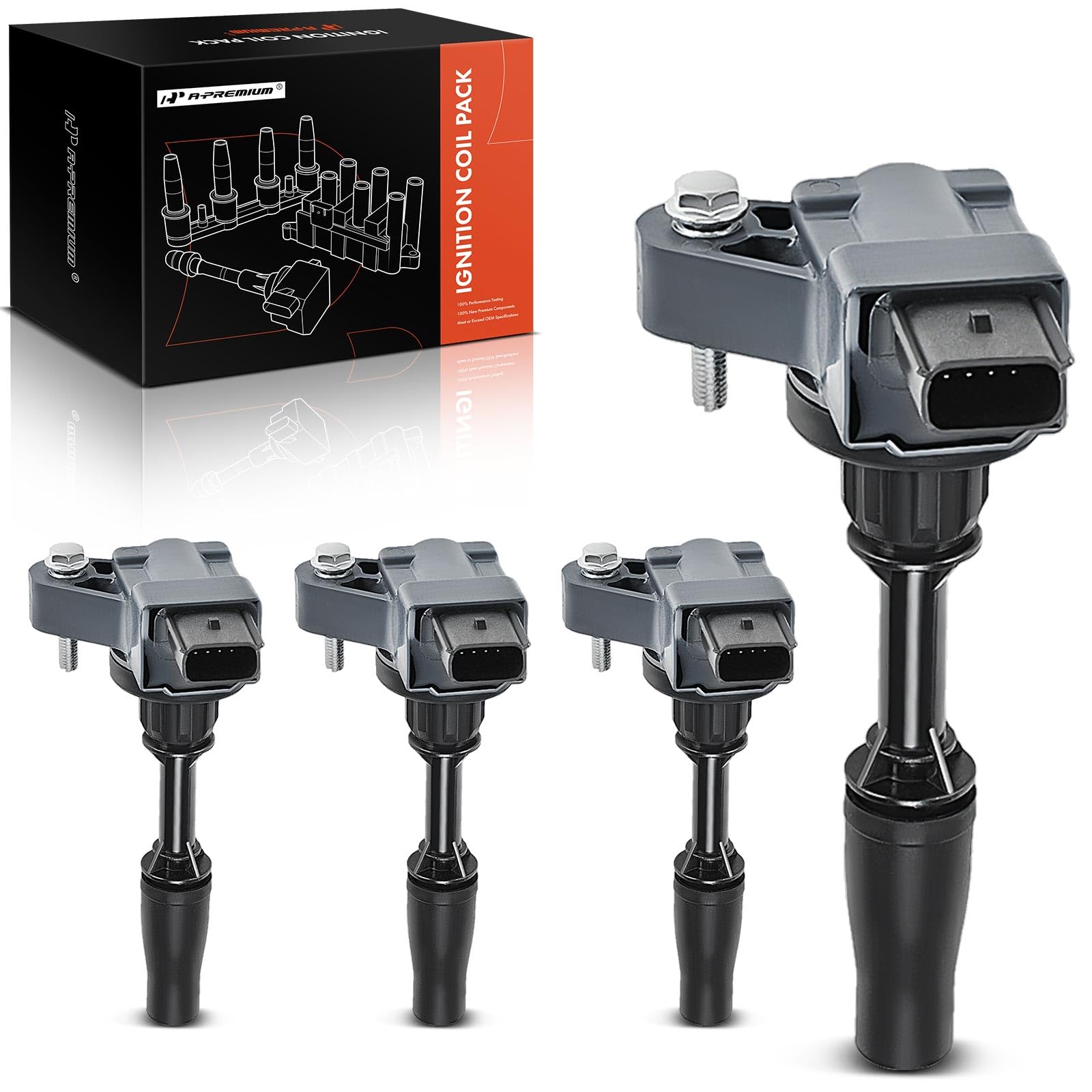 A-Premium 4PCS Ignition Coil Packs Compatible with Buick, Cadillac, Chevrolet & GMC Vehicles - 2.0L, 2.4L, 2.5L - Regal 2014-2020, ATS 2013-2019, Equinox 2018-2020, Impala 2014-2019, Malibu 2013-2018