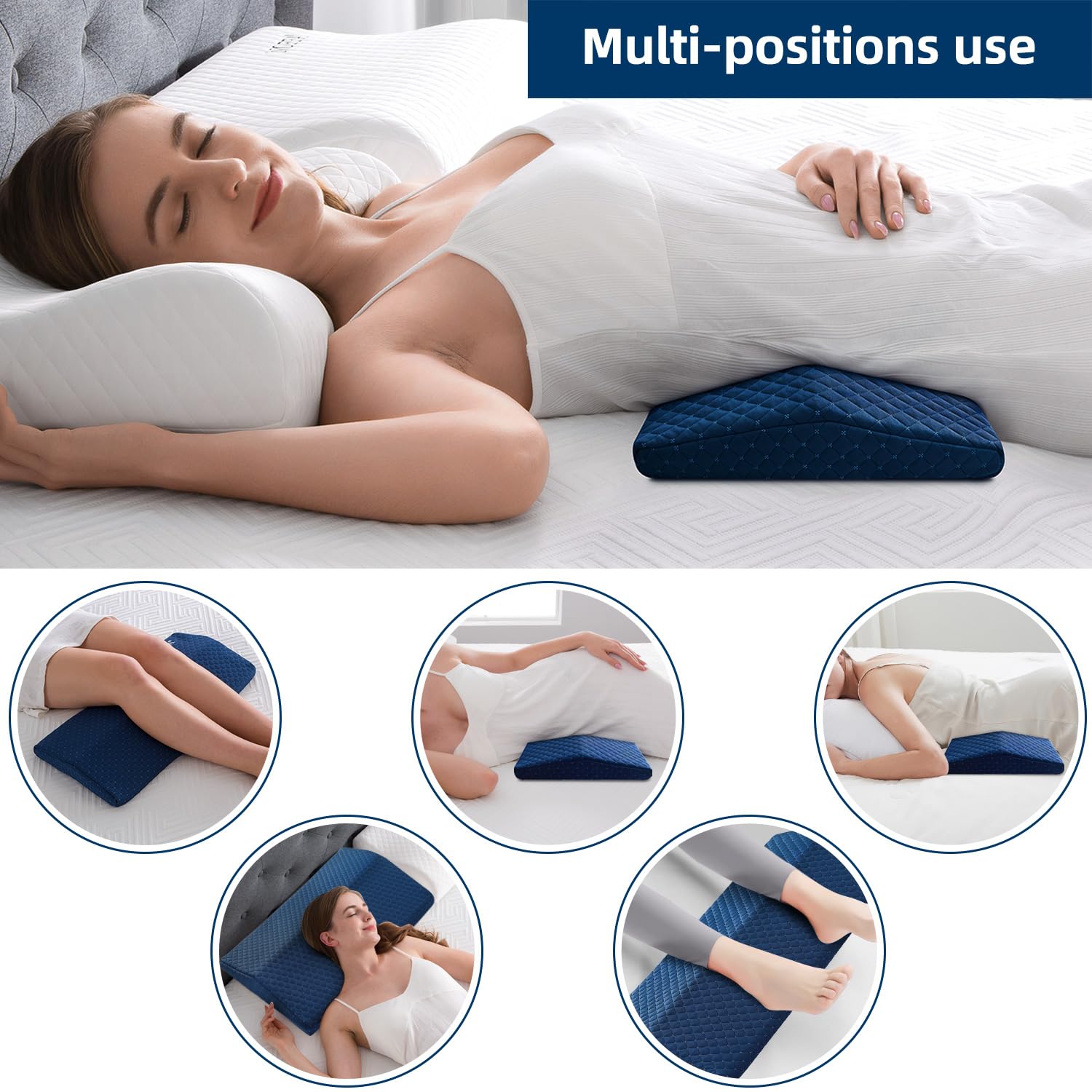 Cuscino Lombare Dormire, Cuscino Schiena Letto, Cuscino Lombare Letto in Memory Foam, Supporto Ortopedico per Schiena, Durezza/Altezza Regolabile
