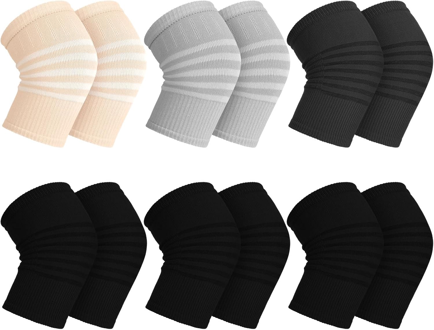 Geyoga 6 Pairs Knee Warmers for Women Men Breathable Leg Warmers Knee Brace Pad Leg Compression Sleeve for Sports Winter