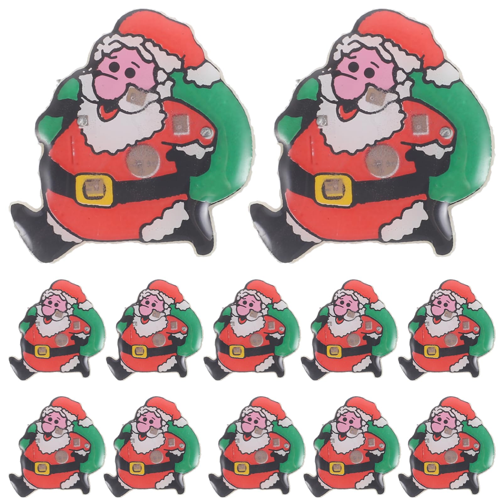 25 Pezzi Spille Natalizie con Personaggio Cartone in Plastica Luminosi con Led, Facili da Indossare e Riutilizzabili per Decorazione Festiva Ragazzo Ragazza