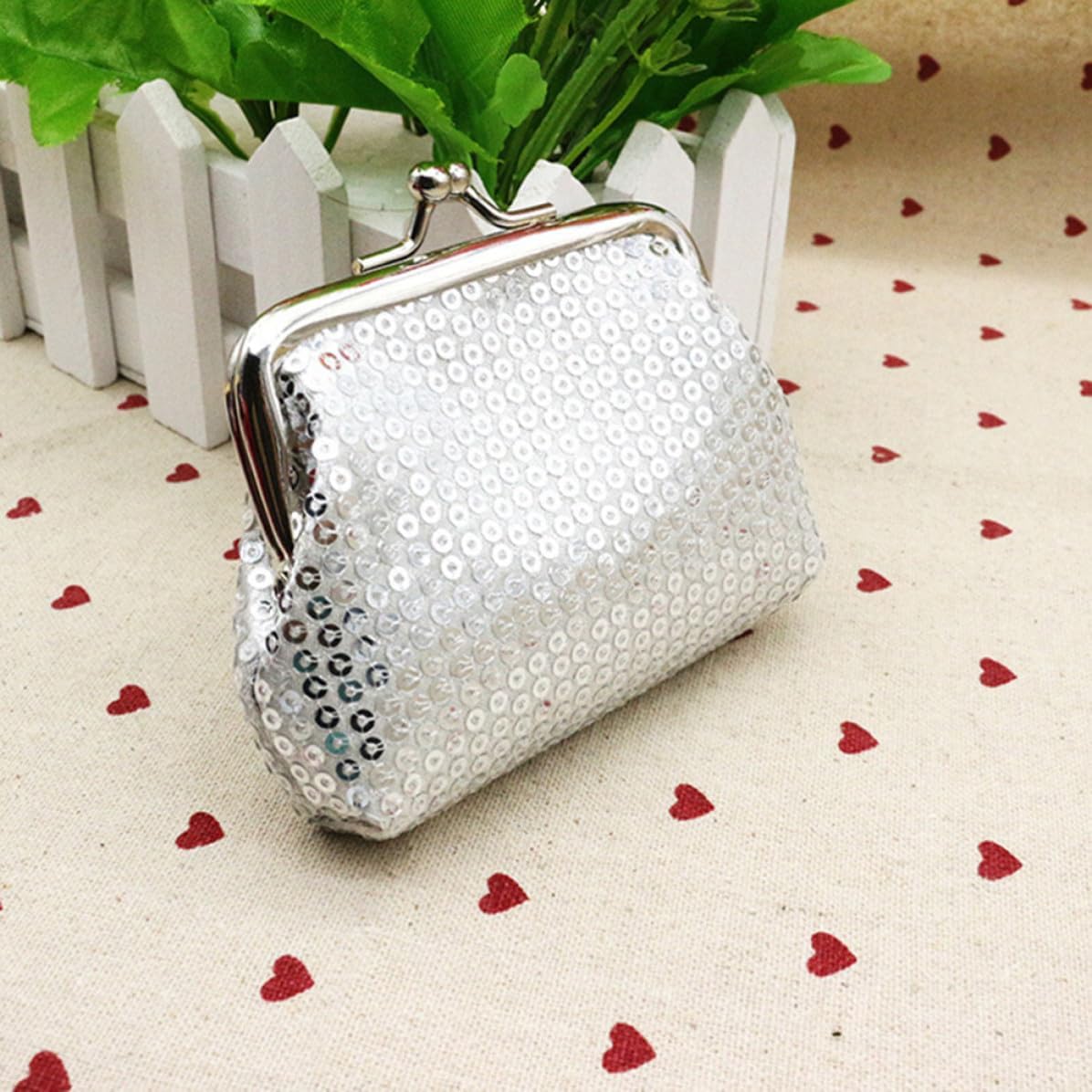 8pcs Sequin Coin Wallet Shining Polyester Bling Storage Bag