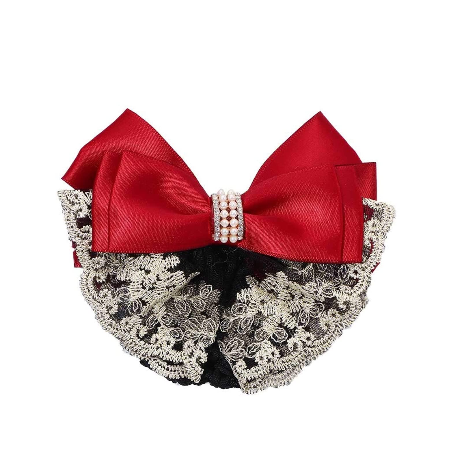 Barrette à Cheveux en Satin Rouge pour Femme Pince Cheveux Nœud