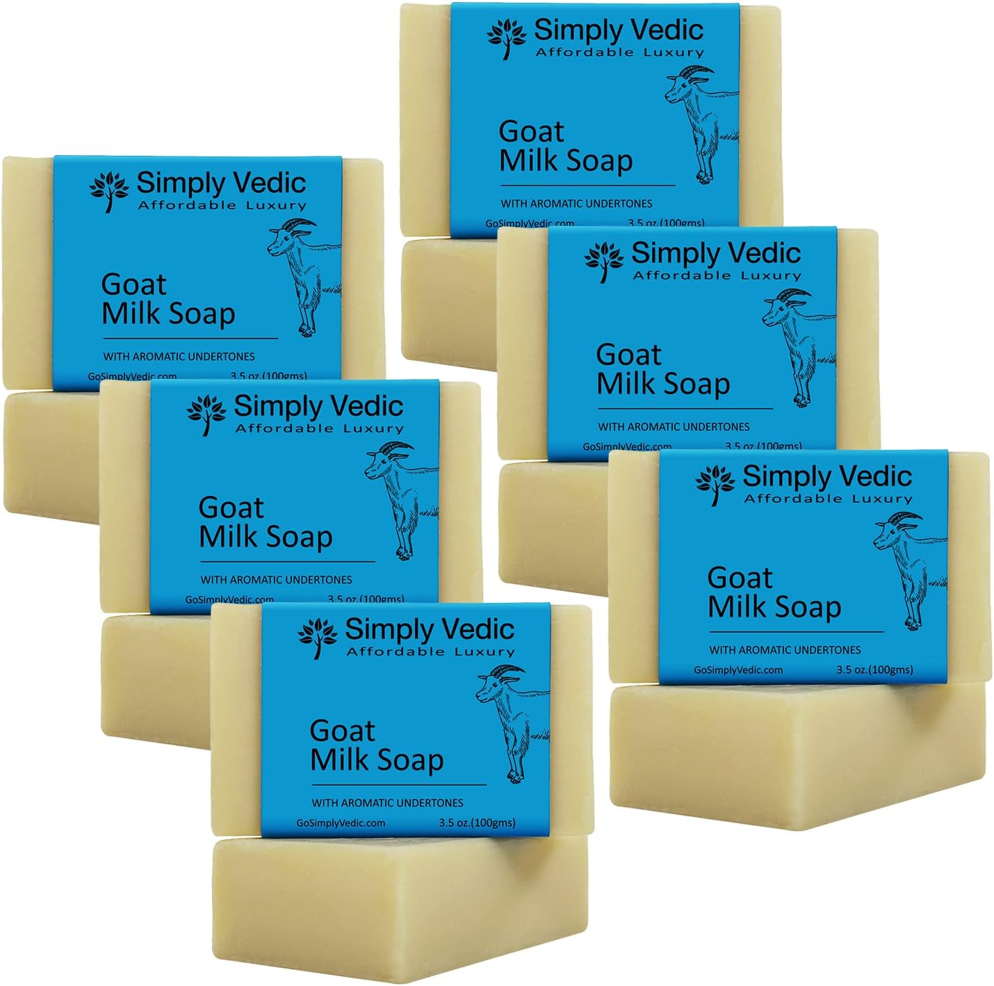 Deep Moisturising 6-Pack Goat Milk With Essential Oil Soap Bar Nourishes Dry Sensitive Skin | For Body, Hand,Face| Made with Goat Milk,Cold Pressed With Coconut Oil| Hand-Made(3.5OzX 6)