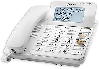 Geemarc CL595 - Amplified Corded Telephone with Answering Machine, Talking Keypad, Large Buttons and SOS Function for Seniors - Medium to Severe Hearing Loss - Hearing Aid Compatible - UK version