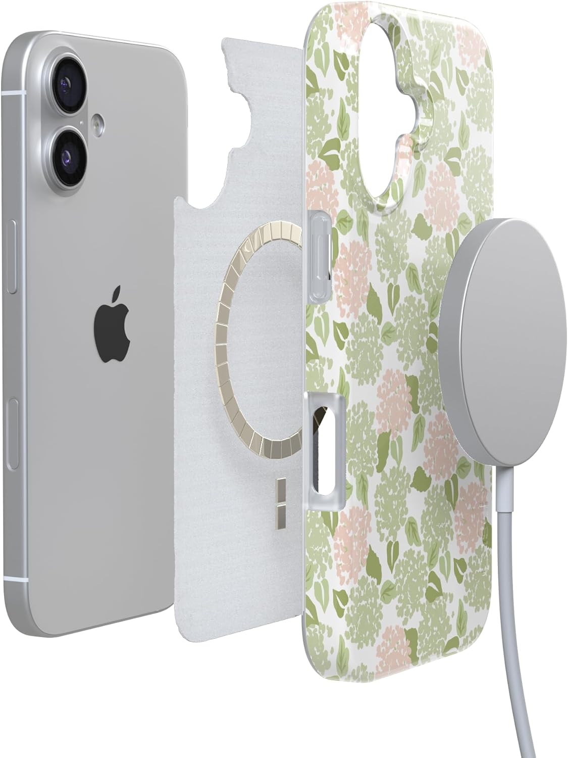 Casely iPhone 17 Case | Hydrangea Haze | Floral Garden | Compatible with MagSafe | Classic Ultra Thin Design