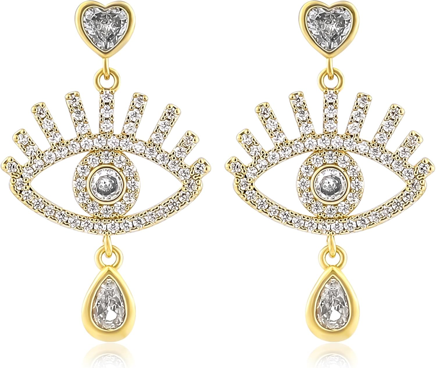 Gold Hoop Dangle Stud Earrings for Women Dainty Western Jewelry Accessories Gifts Statement Elegant Unique Clover Evil Eye Snowman Snowflake Anchor Starfish Seashell North Star Earring