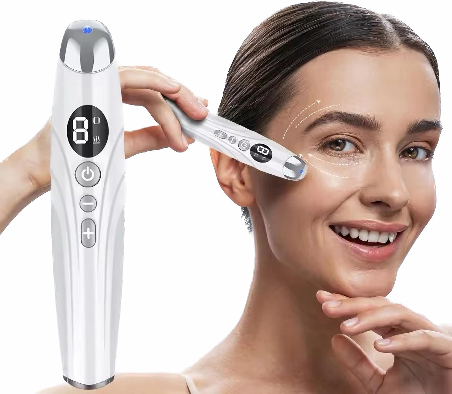 Eye Lift Wand, Depuffing Wand Chargeable Heated Eye Wand - Eye Massager for Dry Eyes, Dark Circles and Puffiness, Eye Lifting Device for Fine Lines and Wrinkles Beauty Wand