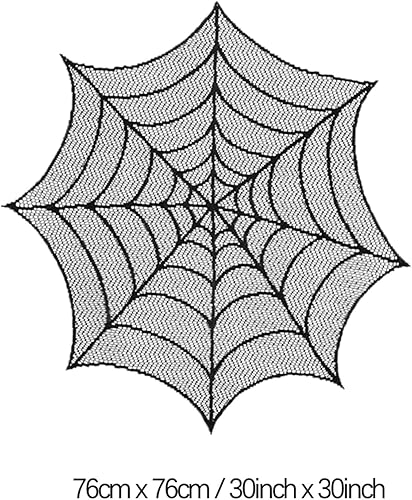 Miniatura 10 de OLOONG Halloween Halloween Lace Table Runner Black Spider Web Tablecloth Fireplace Cover Mantel Halloween Decoration for Home Cloth Cover Supply