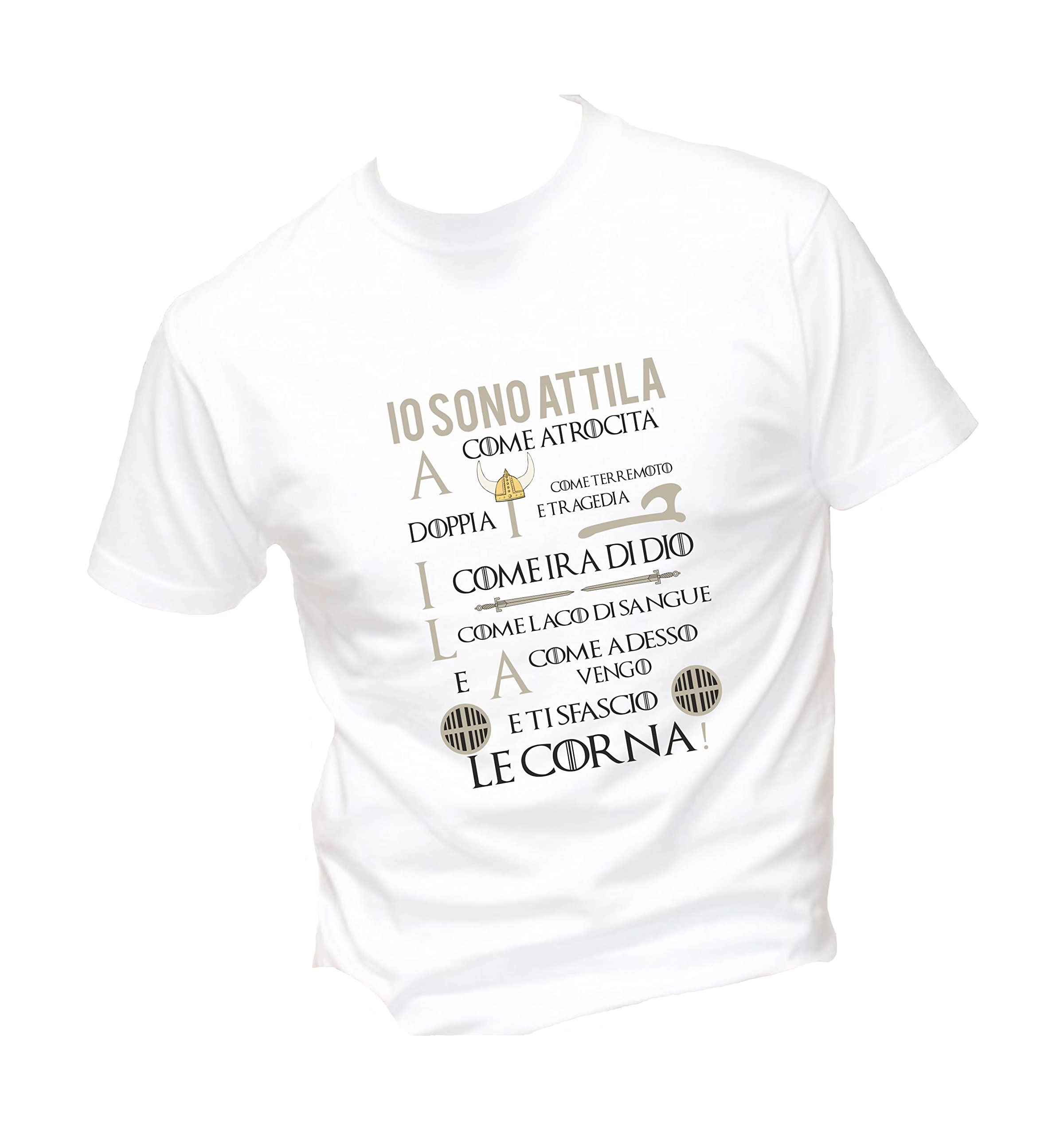 T-Shirt Uomo ANTANI In Cotone Basic Super Vestibilità – Made In Italy, Divertente