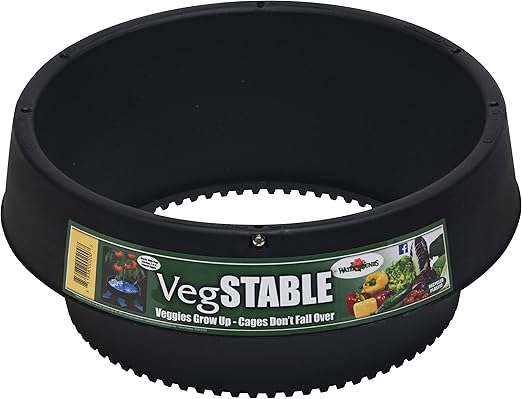 6 Pack of VegSTABLE Rings (Veggies Grow Up, Cages Won't Fall Over). Watering Tomatoes and Vegetables and Anchoring Cages