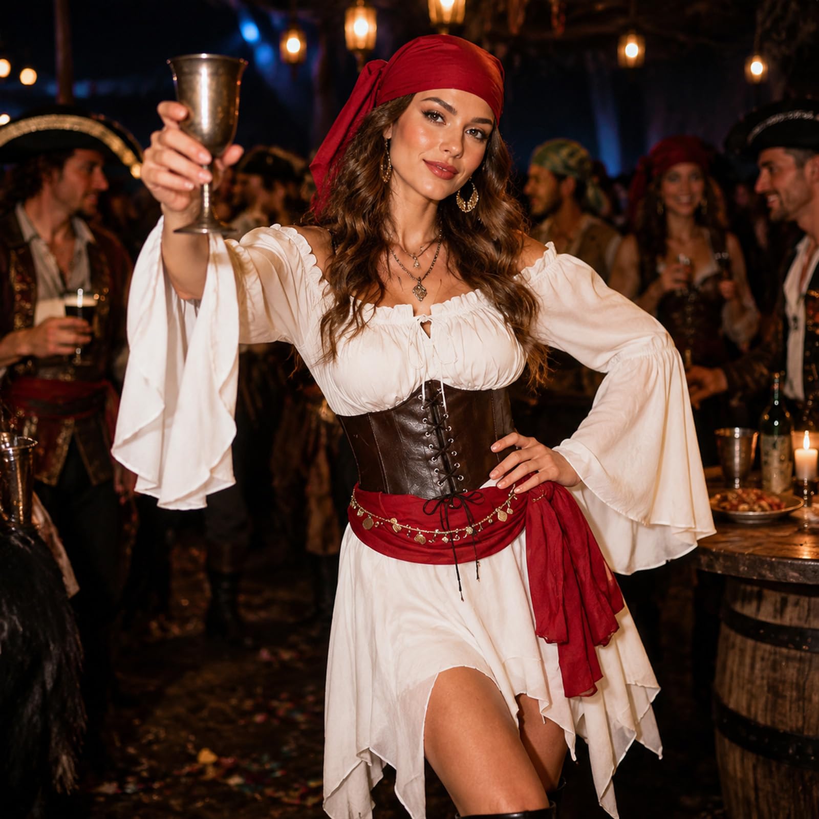 Piratenkostüm Damen Set, Piratin Outfit