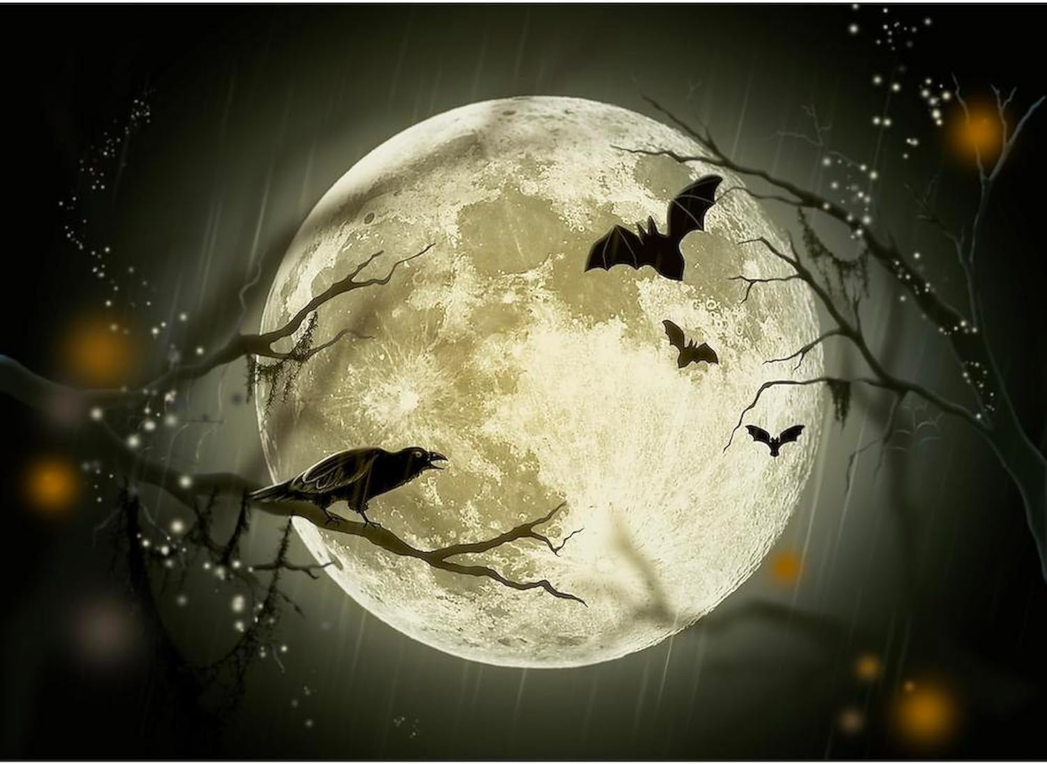 CafePress Halloween Moon Spooky Crows Pillow Case Standard Size Pillowcase, Lumbar Pillow Cover Microfiber