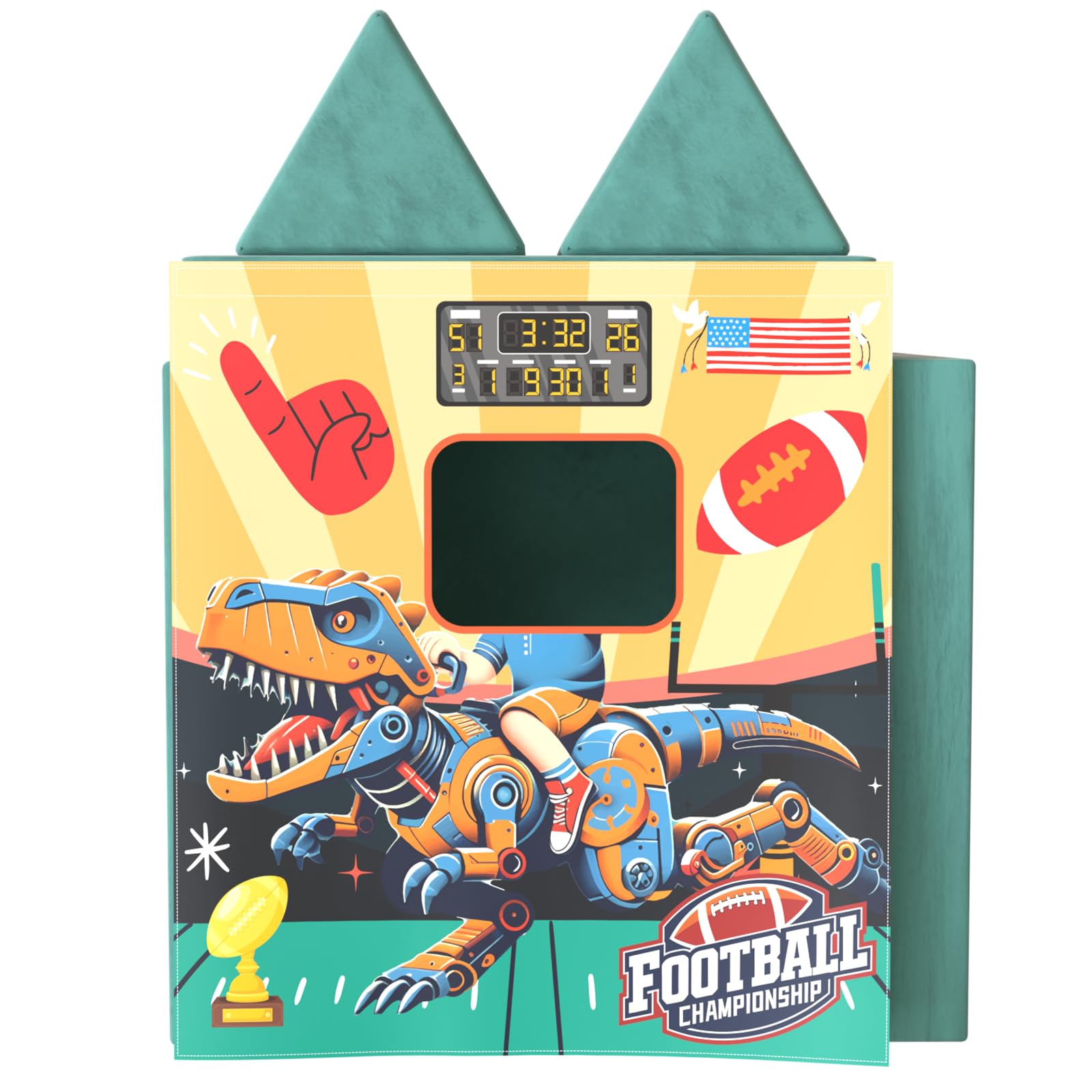 DLOREUK Play Panel for Kids Play Couch Foam Sofa Childrens Home Play Modular Couch (Sofa not Included) - Dinosaurs and Football