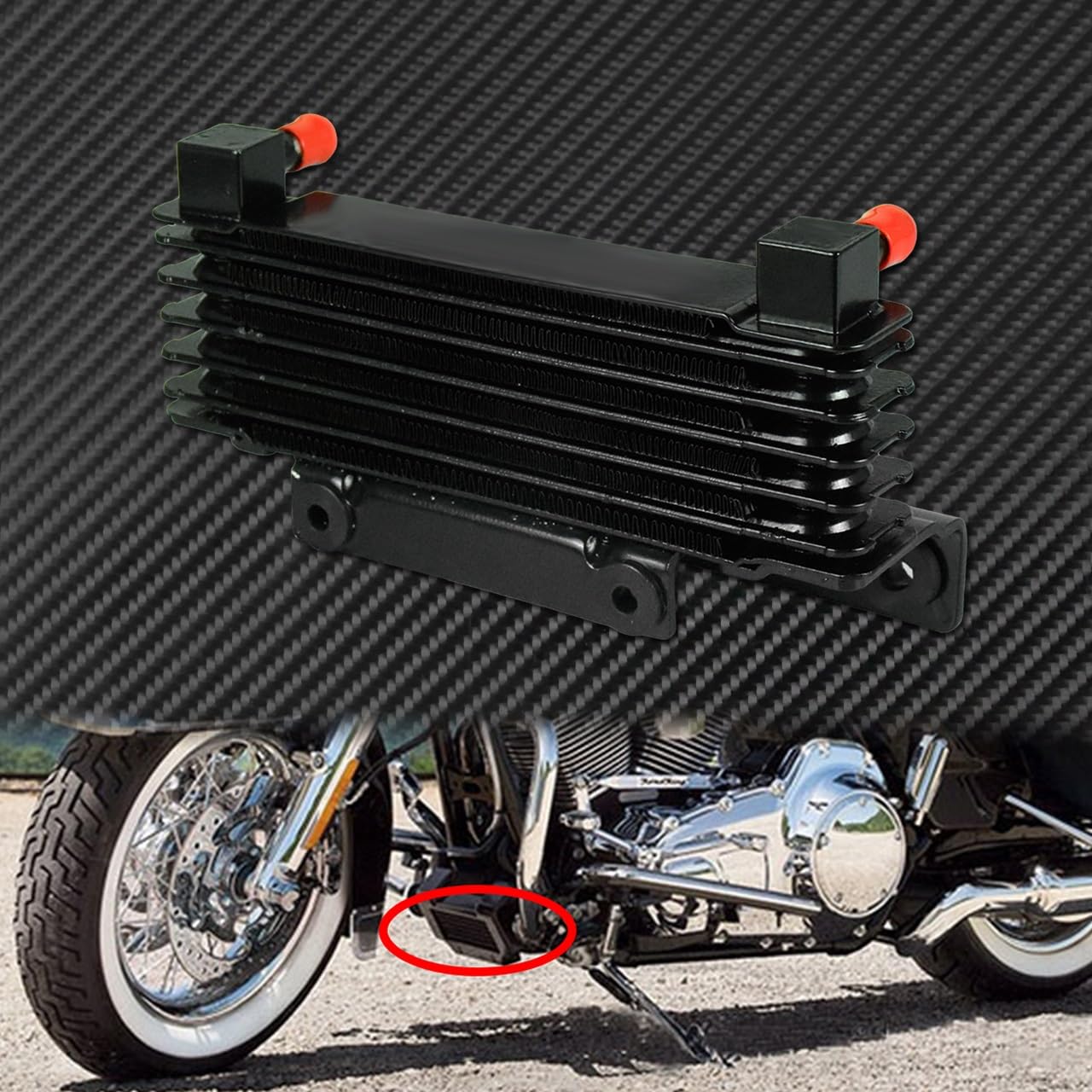 Chłodnica Oleju Pasuje do Harley Touring przemieszczanie się po ulicy Road Glide motocyklowe urządzenie chłodzące chłodnica zbiornika wody Adapter chłodnicy oleju Chłodnica silnika