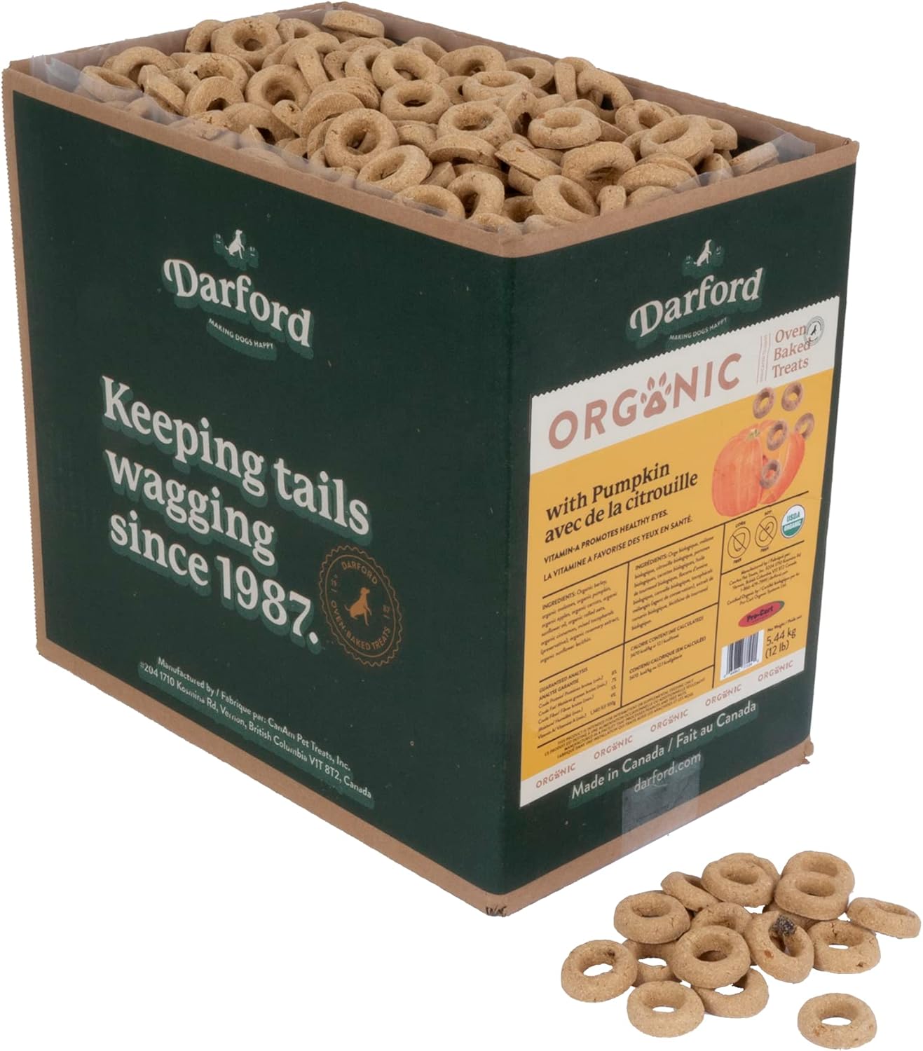 Darford Organic Premium Dog Treat - Bacon Flavor - 12 lb