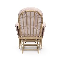 Vista 12 de Storkcraft Mecedora Deslizante Premium con Reposapiés (Natural/Rosa) — Certificada GREENGUARD Gold, Mecedora de Guardería, Artesanía de Madera