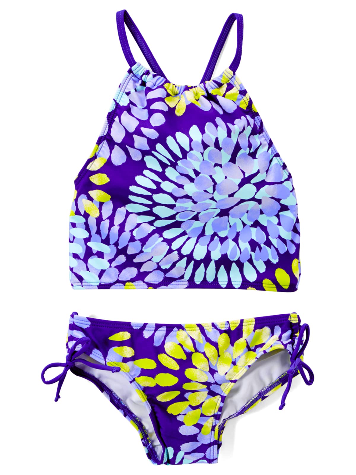 Kanu Surf Girls Daisy UPF 50 Beach Sport Halter Tankini 2-Piece Swimsuit