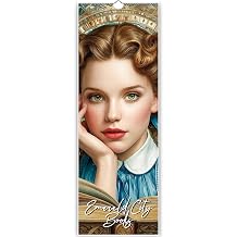 2026 Emerald City Books Wall Calendar by Kaleidoscope Artisan Classic Fairytale with Holidays Modern, Slim 5.5x16.5 Display Size