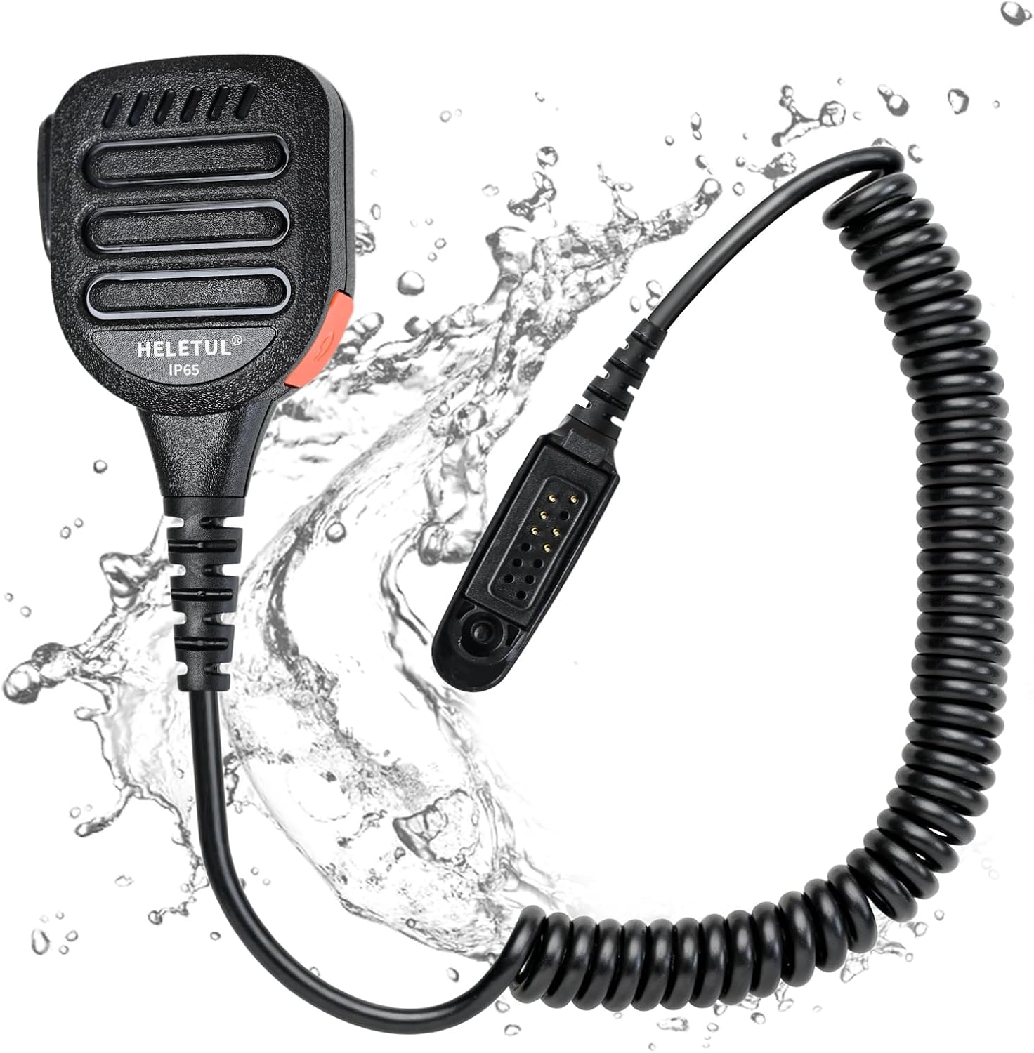 IP65 Waterproof Hand Mic Shoulder Speaker Mic for Motorola HT1250 HT750 HT1250LS HT1550 HT1550XLS Wave PTX GP328 GP338 PR860 Walkie-Talkie Radio Mic (Black)